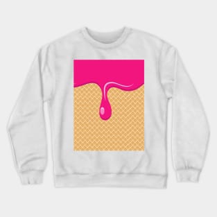 Strawberry Ice Cream Waffle Gelato Pattern Crewneck Sweatshirt